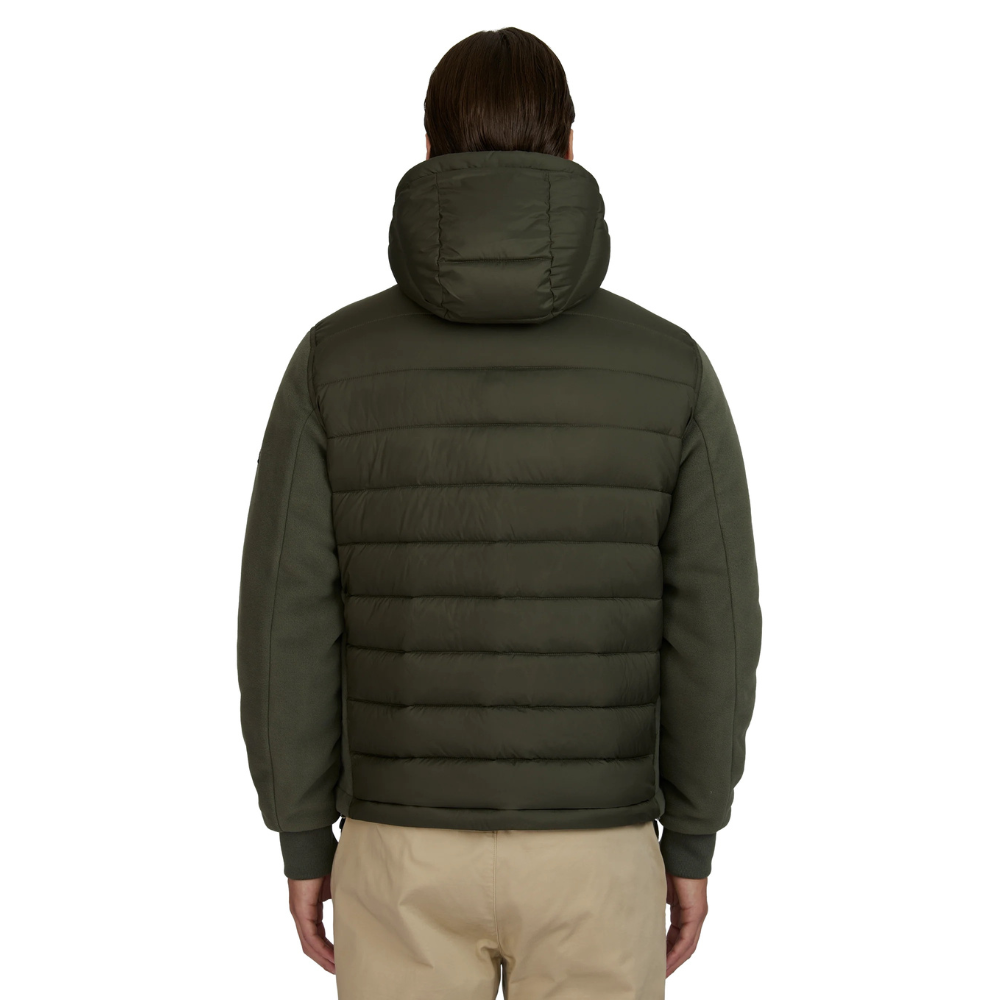 Sandbanks - Khaki Outlander Polar Fleece Hooded Hybrid Jacket