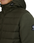 Sandbanks - Khaki Outlander Polar Fleece Hooded Hybrid Jacket