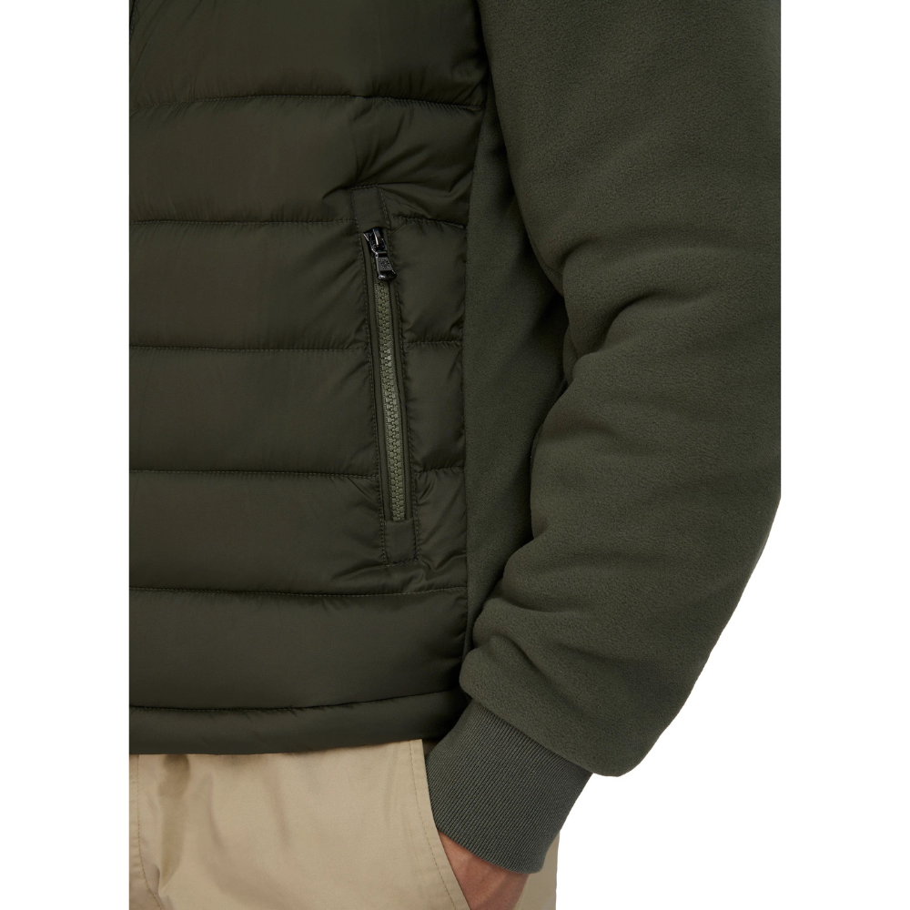 Sandbanks - Khaki Outlander Polar Fleece Hooded Hybrid Jacket