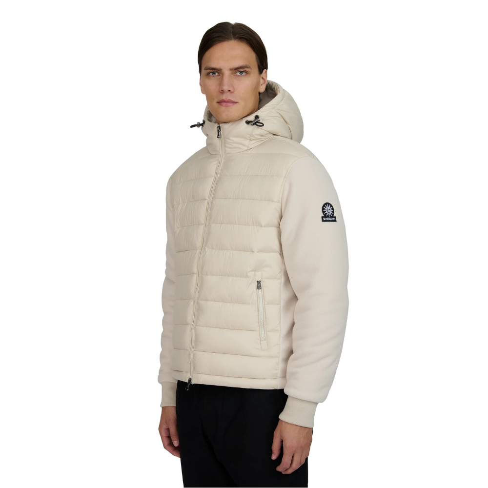 Sandbanks - Stone 'Cream' Outlander Polar Fleece Hooded Hybrid Jacket
