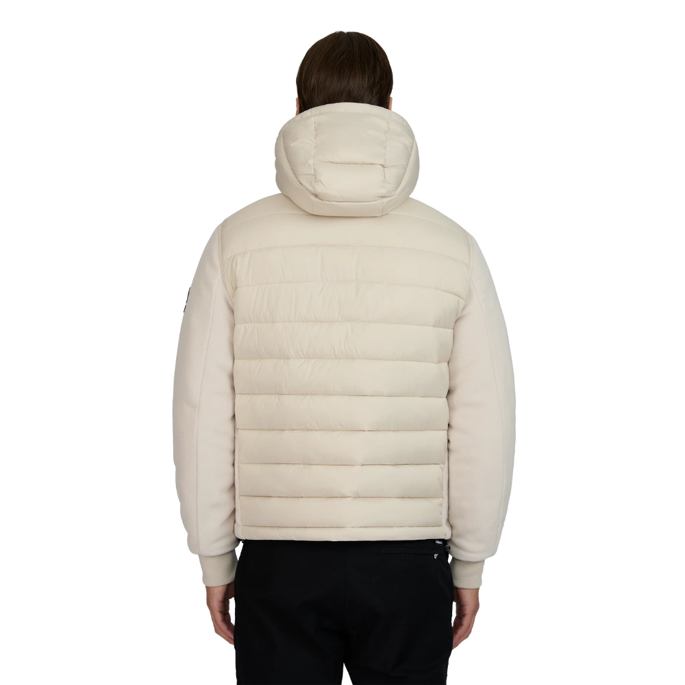 Sandbanks - Stone 'Cream' Outlander Polar Fleece Hooded Hybrid Jacket