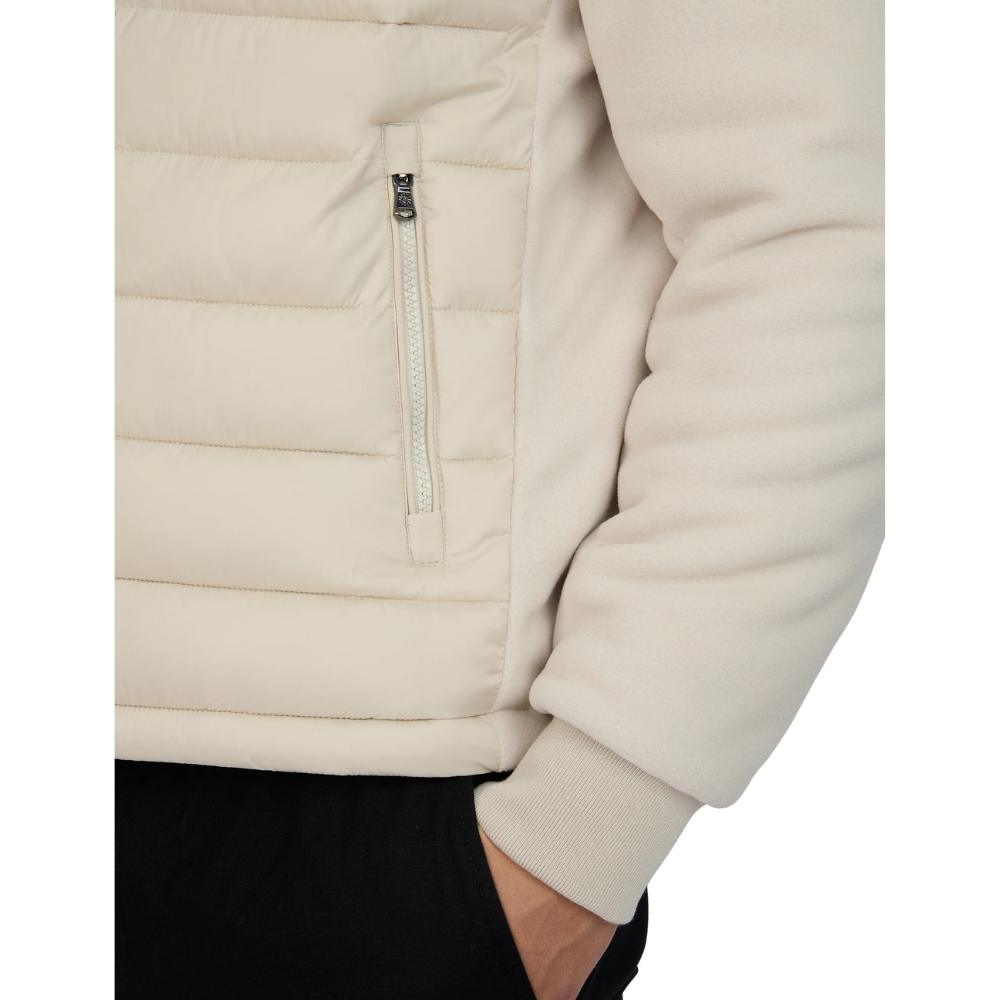 Sandbanks - Stone 'Cream' Outlander Polar Fleece Hooded Hybrid Jacket