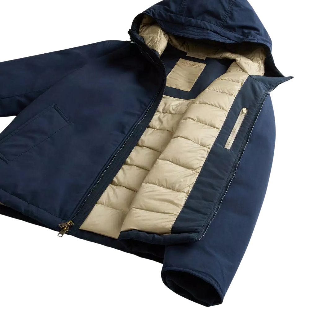 Woolrich - Pacific Jacket in Mountain Cloth Melton Blue BLOUSONS WOOLRICH