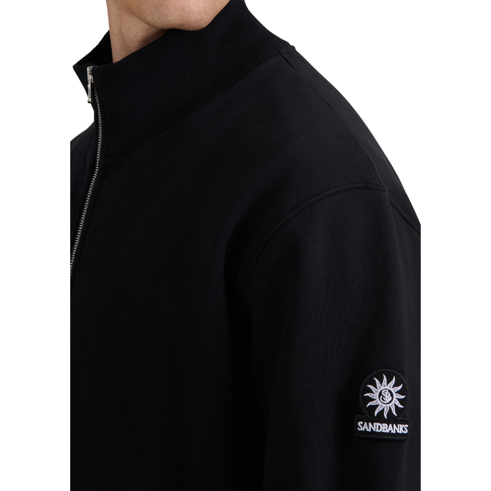 Sandbanks - Black Funnel Neck Full Zip Track Top