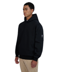 Sandbanks - Black Interlock Hoodie with Zip Pocket
