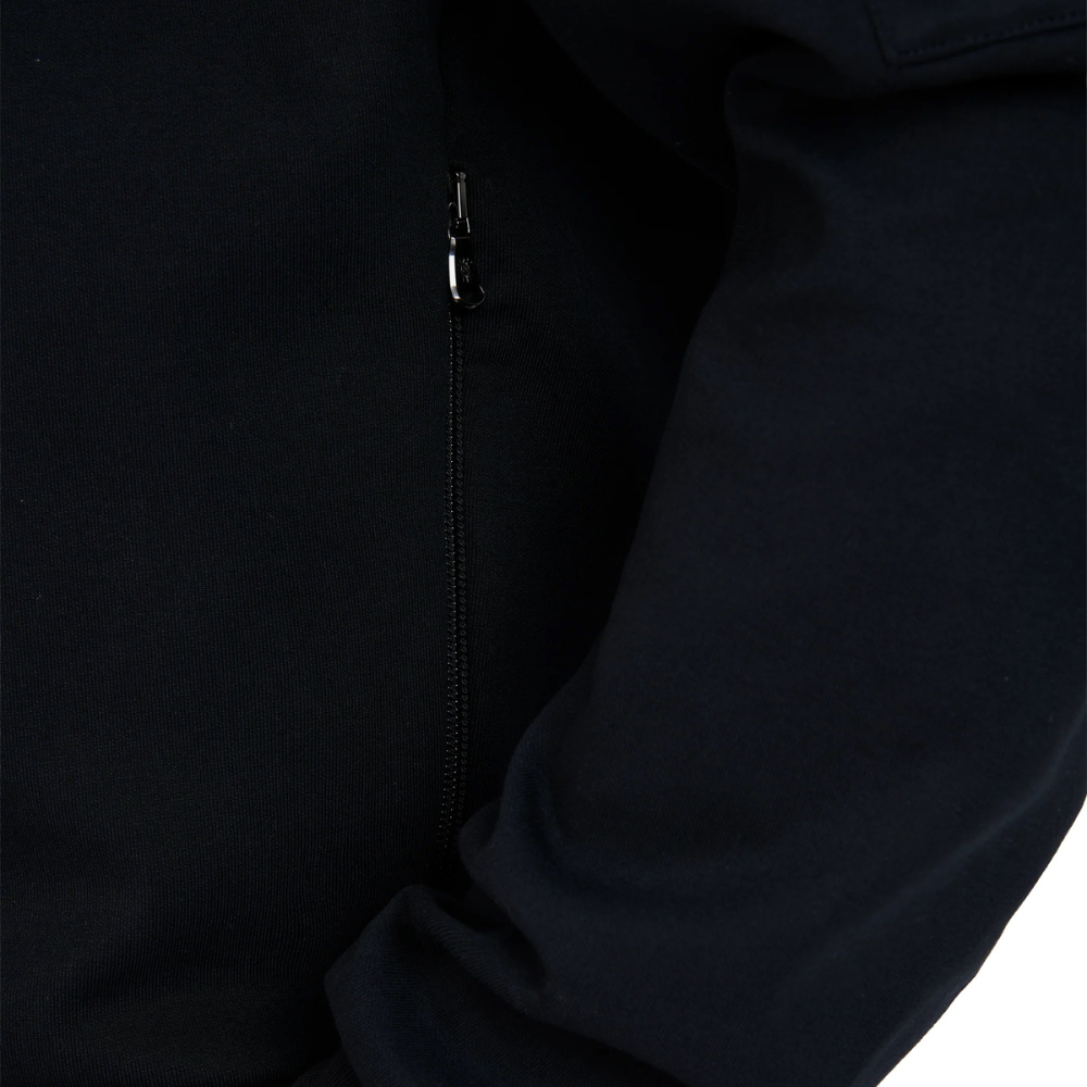 Sandbanks - Black Interlock Hoodie with Zip Pocket