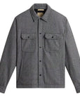 Woolrich -  Grey Herringbone Alaskan Check Overshirt in Recycled Italian Wool Blend