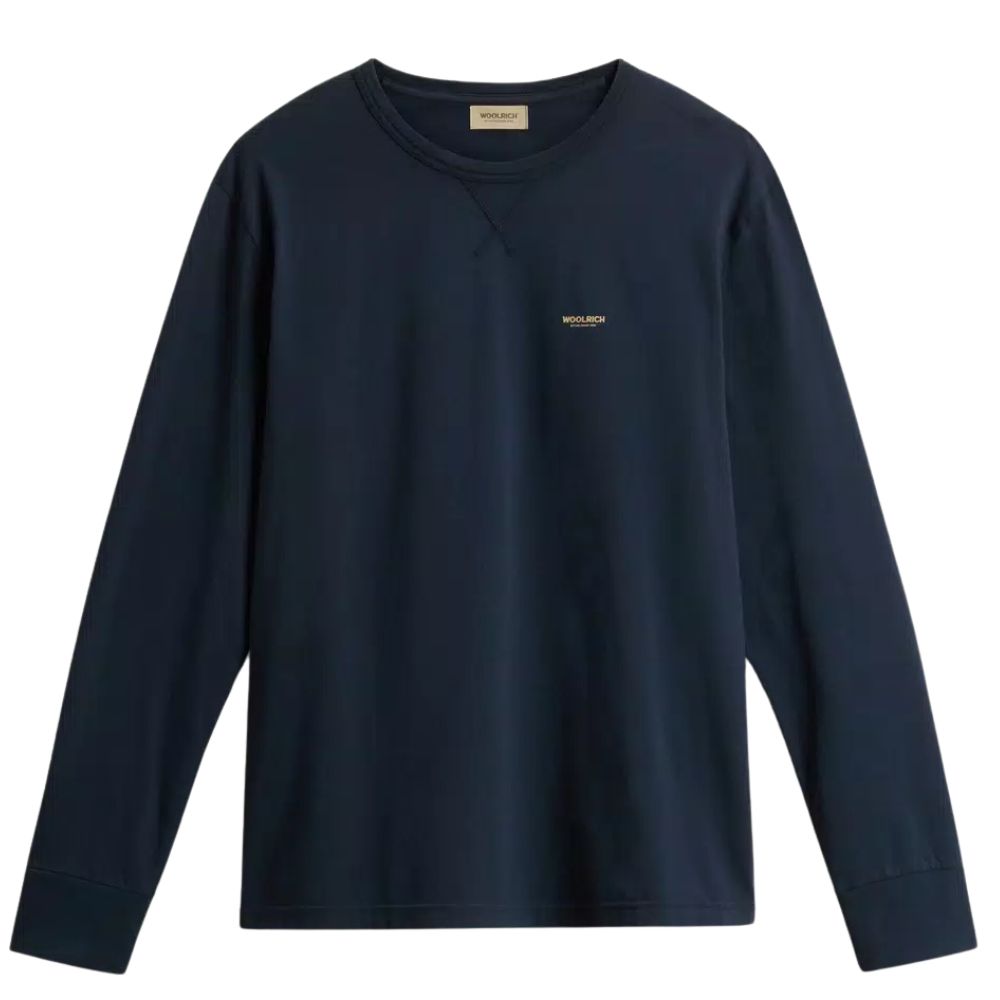 Woolrich - Navy Blue Long-Sleeve T-shirt in Pure Cotton RUGBY/LS POLOS WOOLRICH
