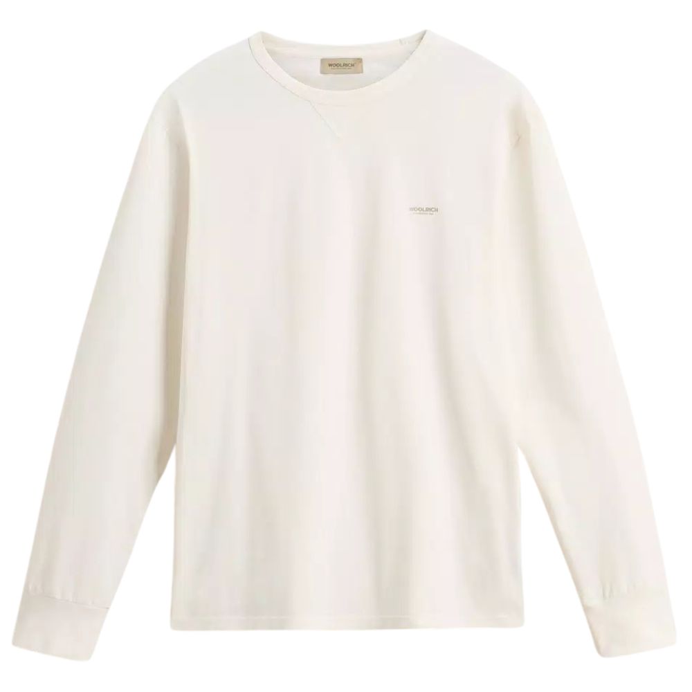 Woolrich - Cream Long-Sleeve T-shirt in Pure Cotton RUGBY/LS POLOS WOOLRICH