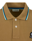 Sandbanks - Badge Logo Polo Shirt Light Brown S/S POLOS Sandbanks