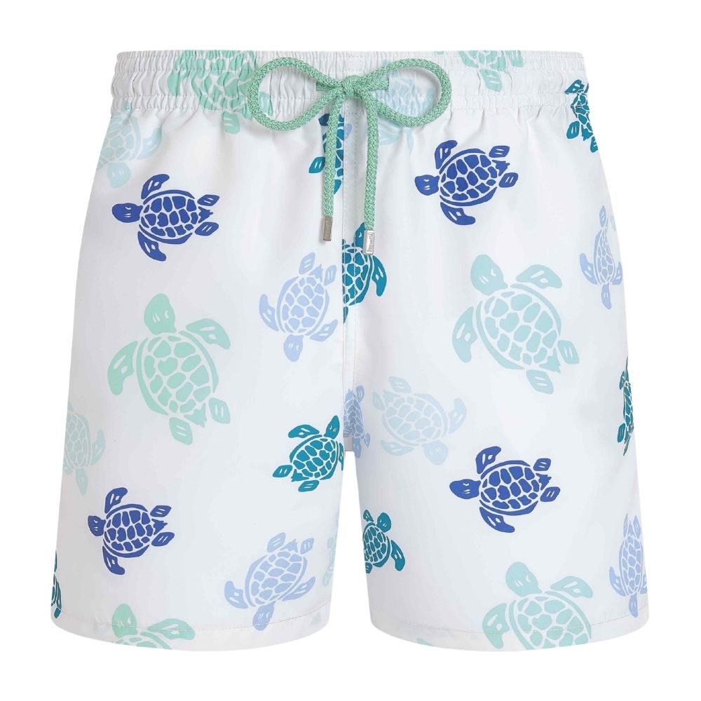 Vilbrequin - White Blue Multicolores Tortues 'Moorea' Men Swim Shorts SWIMWEAR Vilebrequin