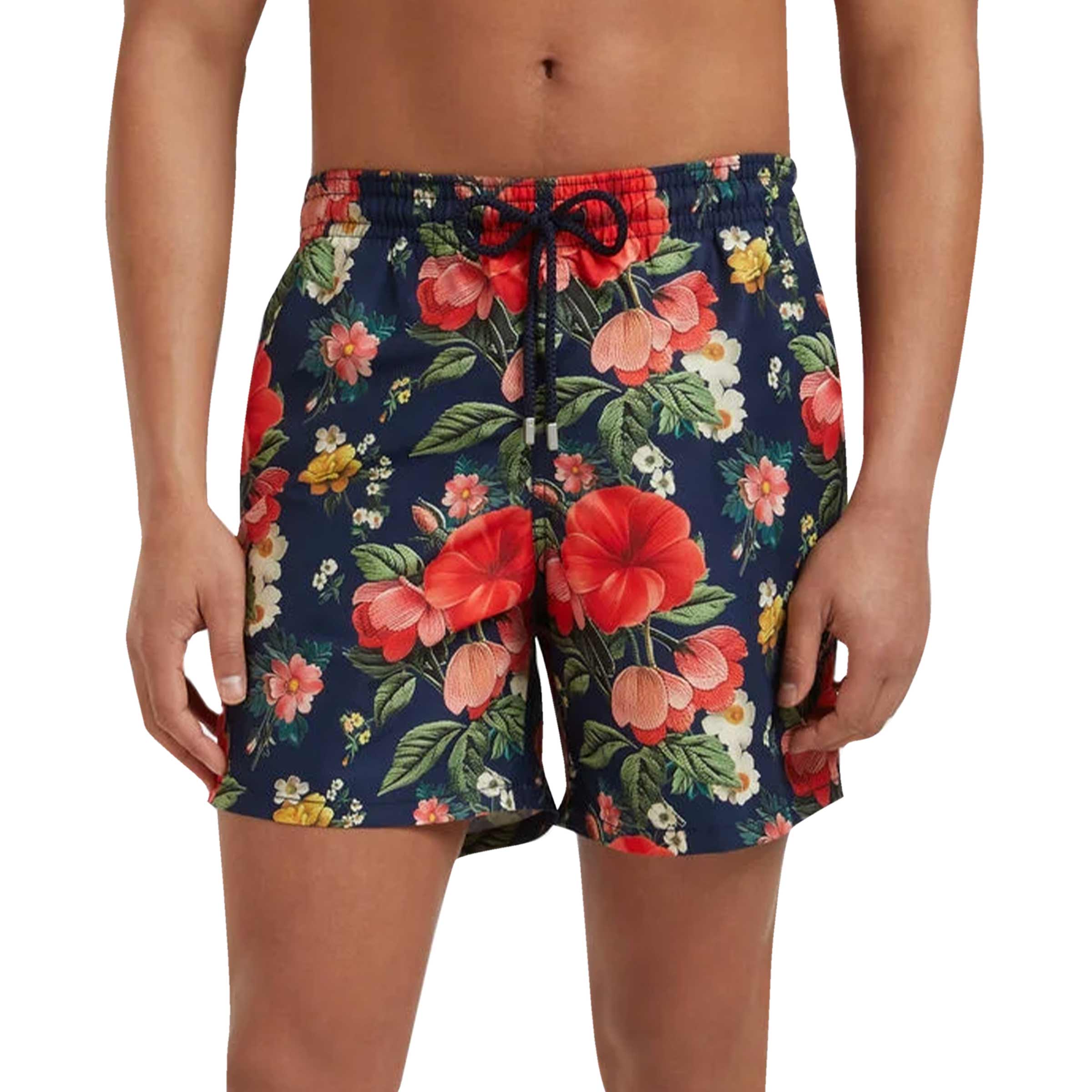 Vilebrequin - Navy 'Moorea' Flowers Swim Shorts SWIMWEAR Vilebrequin