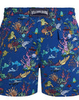 Vilebrequin - Blue Aquarium 'Moorise' Stretch Short Swim Shorts SWIMWEAR Vilebrequin