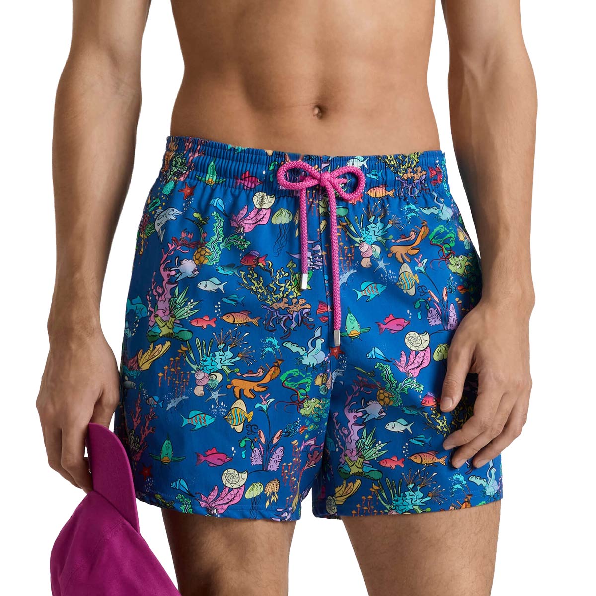 Vilebrequin - Blue Aquarium 'Moorise' Stretch Short Swim Shorts SWIMWEAR Vilebrequin