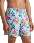 Vilebrequin - Light Blue Men 'Moorea' Garden Turtles Swim Shorts SWIMWEAR Vilebrequin
