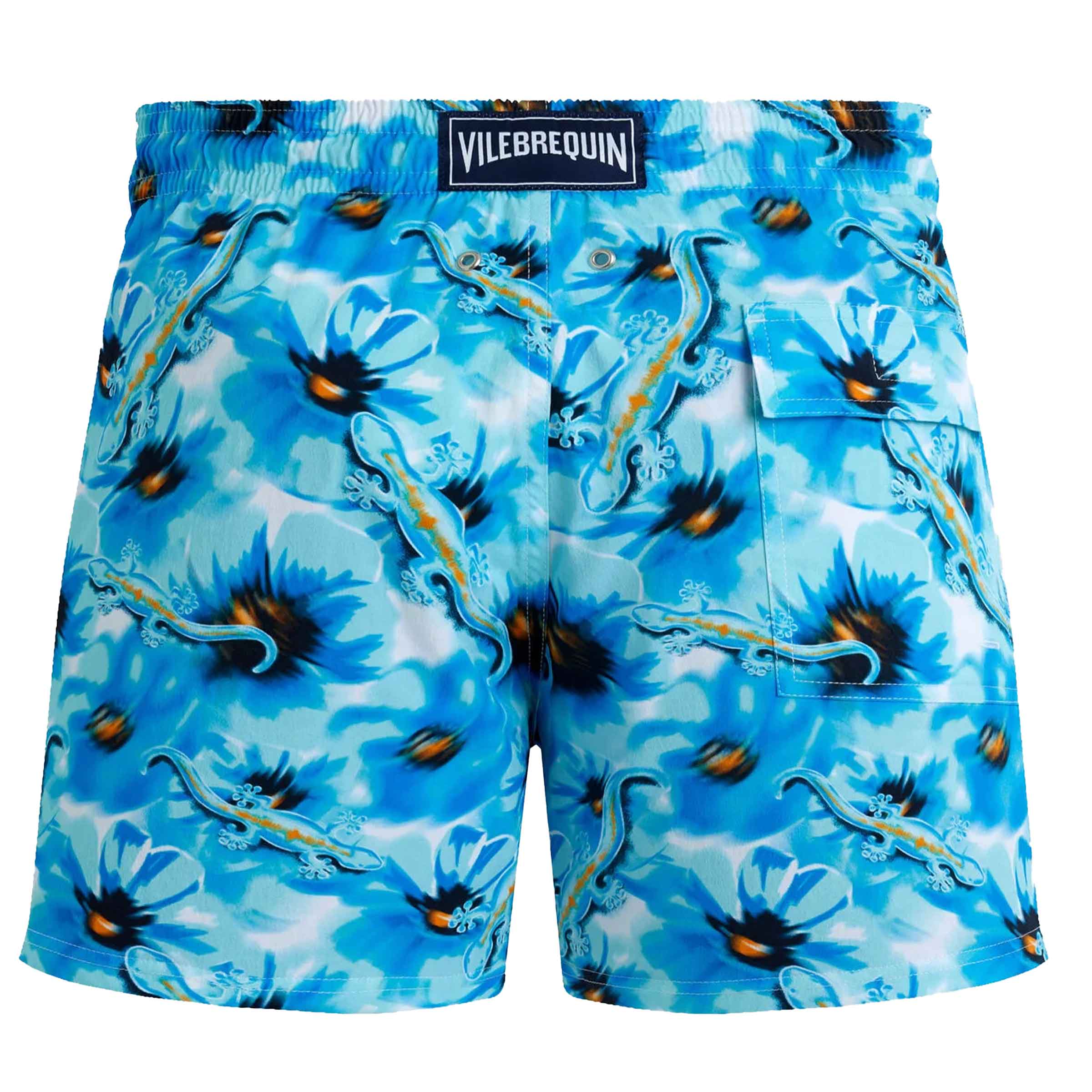 Vilebrequin - Topaz Blue 'Moorise' Poppies and Geckos Swim Shorts SWIMWEAR Vilebrequin