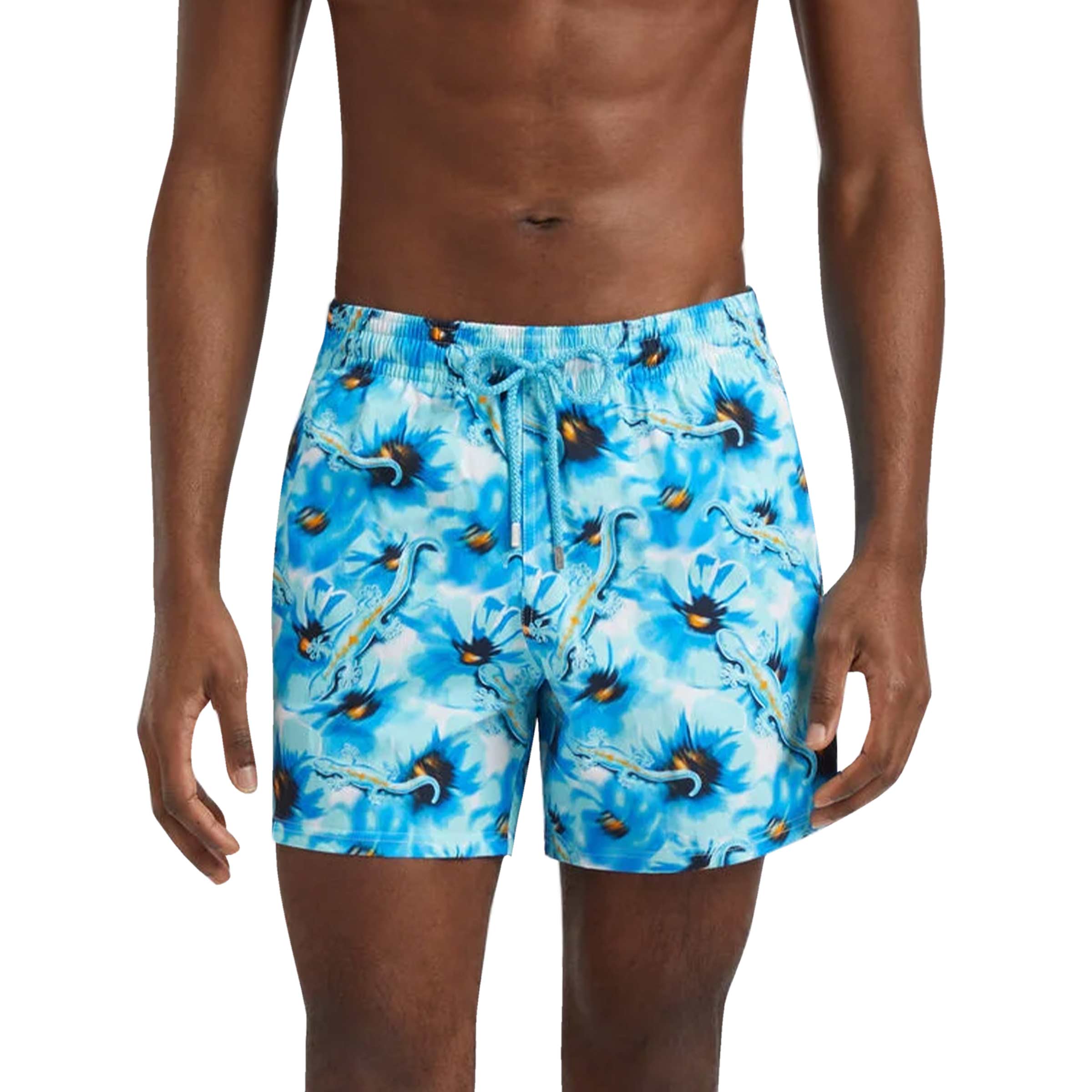 Vilebrequin - Topaz Blue 'Moorise' Poppies and Geckos Swim Shorts SWIMWEAR Vilebrequin