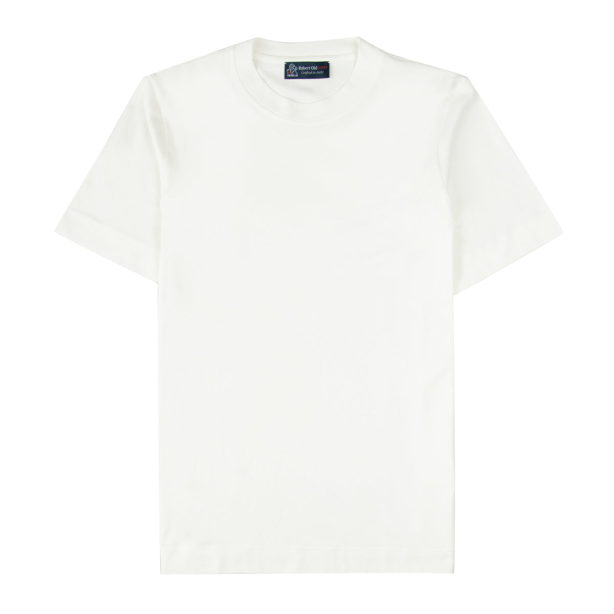 White Italian Cotton Contemporary Fit T-Shirt TEE SHIRTS Robert Old