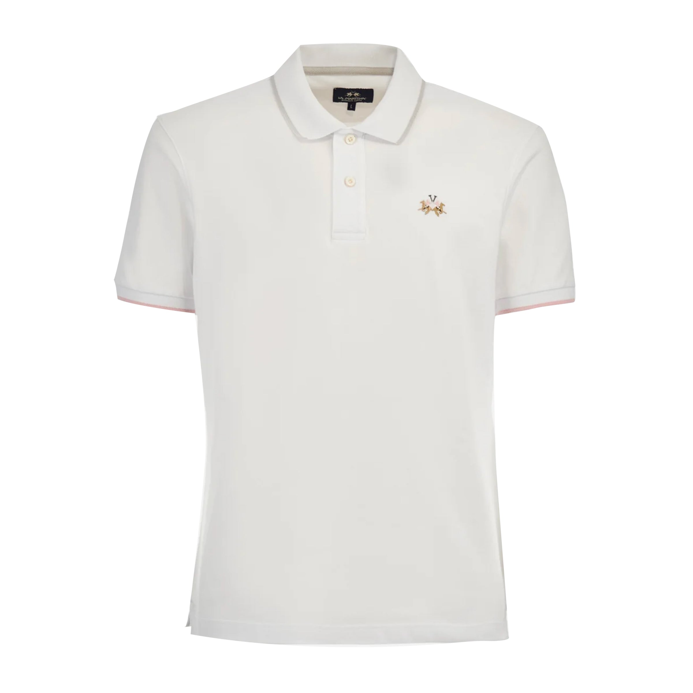 La Martina - White Russell Piqué Cotton Polo Shirt S/S POLOS La Martina