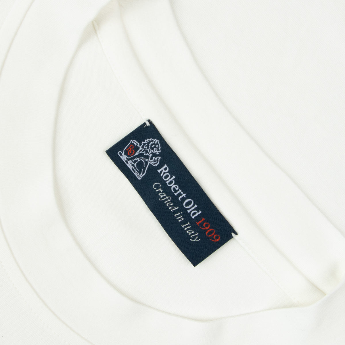 White contemporary fit Cotton Italian Crew Neck T-Shirt TEE SHIRTS Robert Old