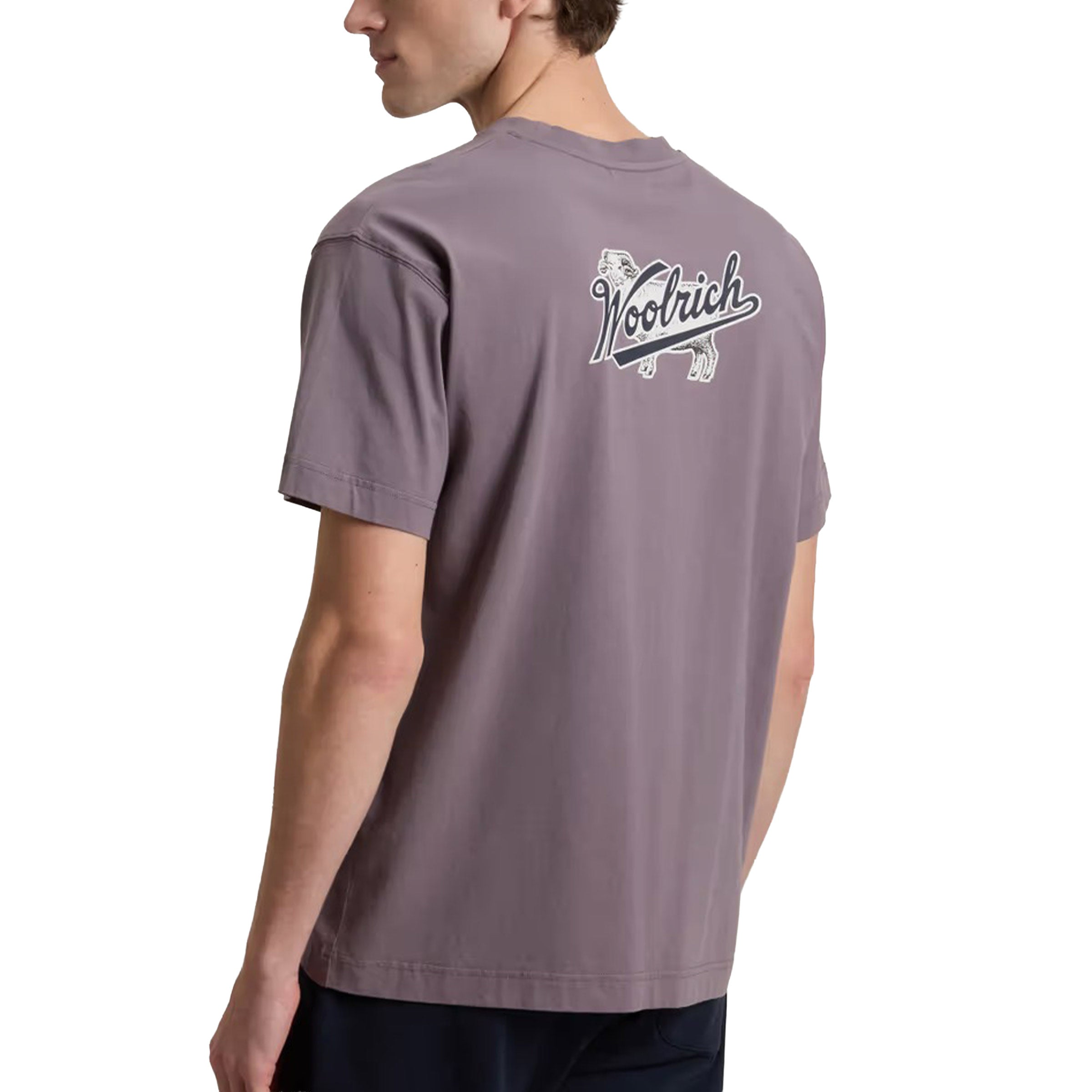 Woolrich - Shark Grey T-Shirt in Pure Cotton with Logo TEE SHIRTS WOOLRICH
