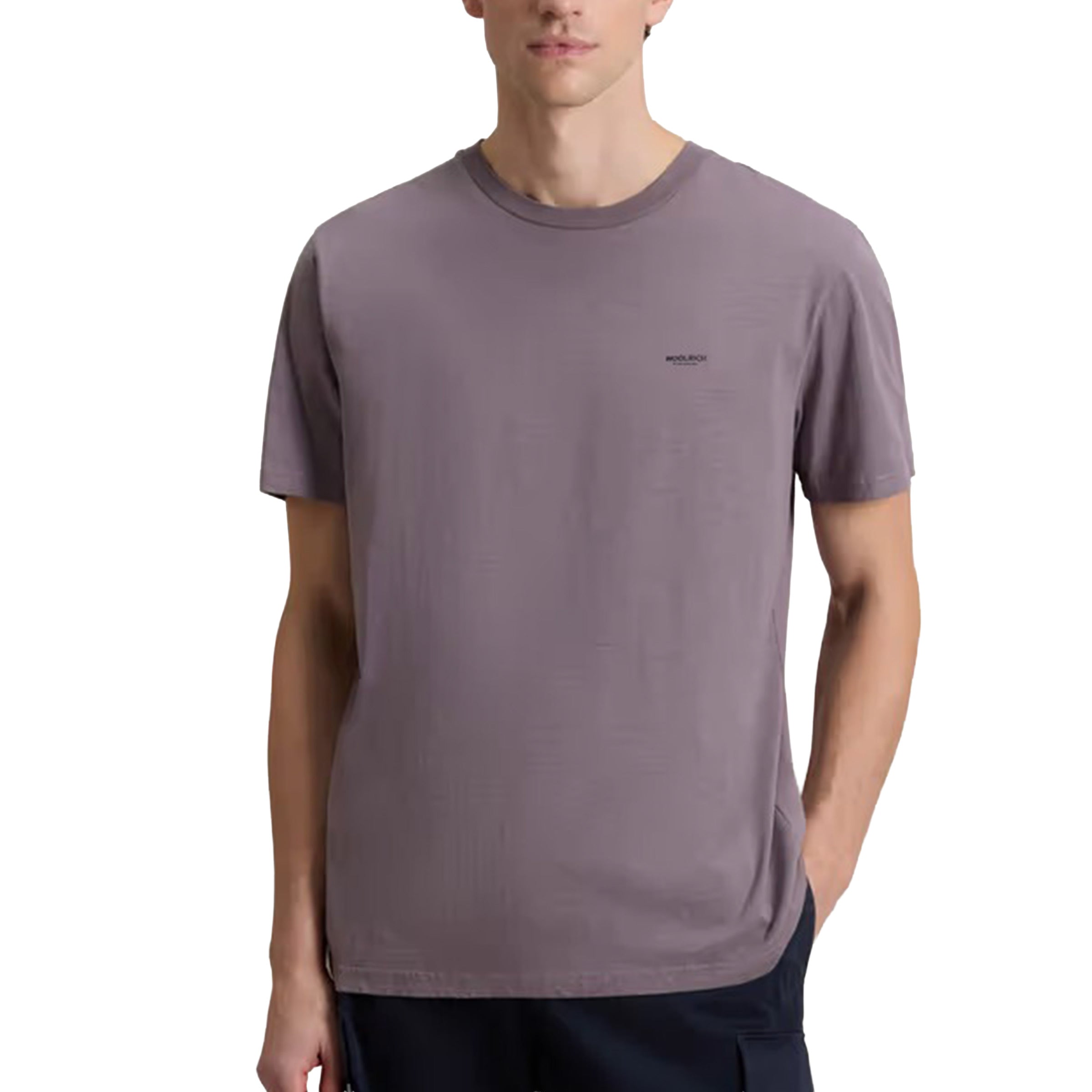 Woolrich - Shark Grey T-Shirt in Pure Cotton with Logo TEE SHIRTS WOOLRICH