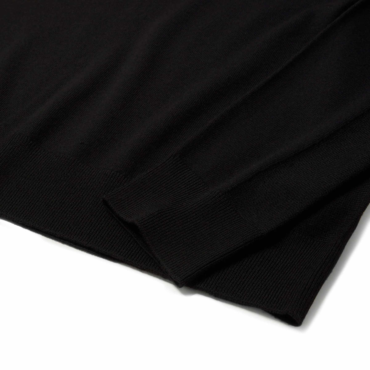 Belstaff - Black Colden Merino Wool Knitted Polo Shirt KNITWEAR Belstaff