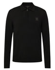 Belstaff - Black Colden Merino Wool Knitted Polo Shirt KNITWEAR Belstaff