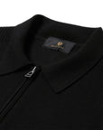 Belstaff - Black Colden Merino Wool Knitted Polo Shirt KNITWEAR Belstaff