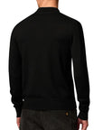 Belstaff - Black Colden Merino Wool Knitted Polo Shirt KNITWEAR Belstaff
