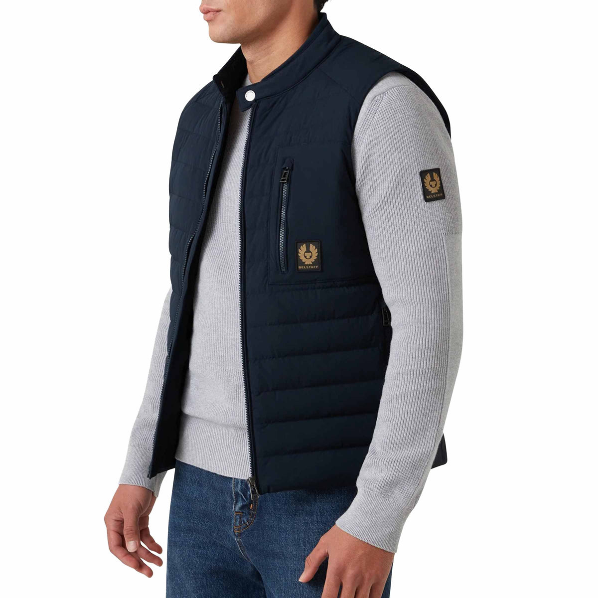 Belstaff - Dark Ink Navy Chassis Lightweight Down Gilet BLOUSONS Belstaff