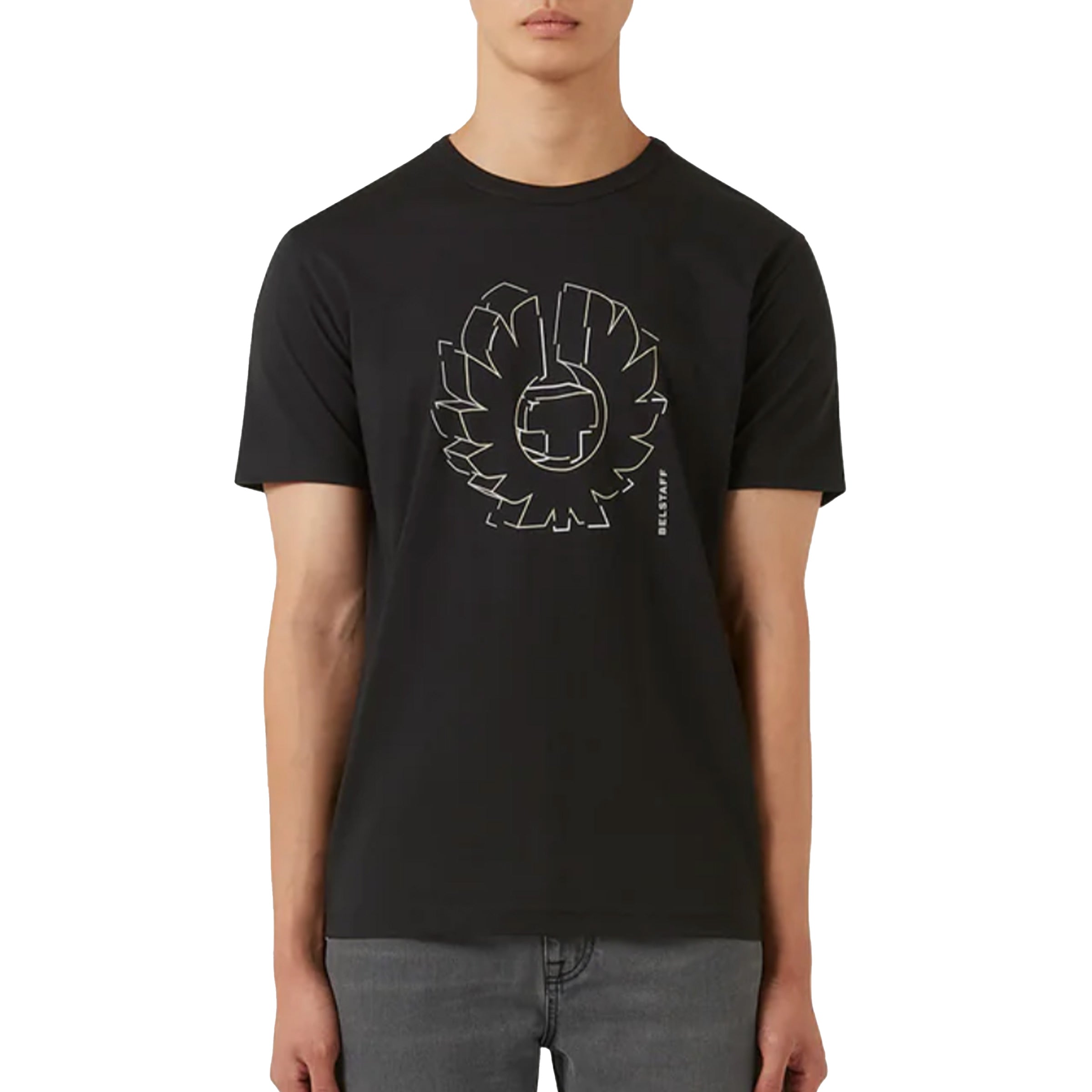 Belstaff - Black Deconstructed Phoenix Jersey Cotton T-shirt TEE SHIRTS Belstaff
