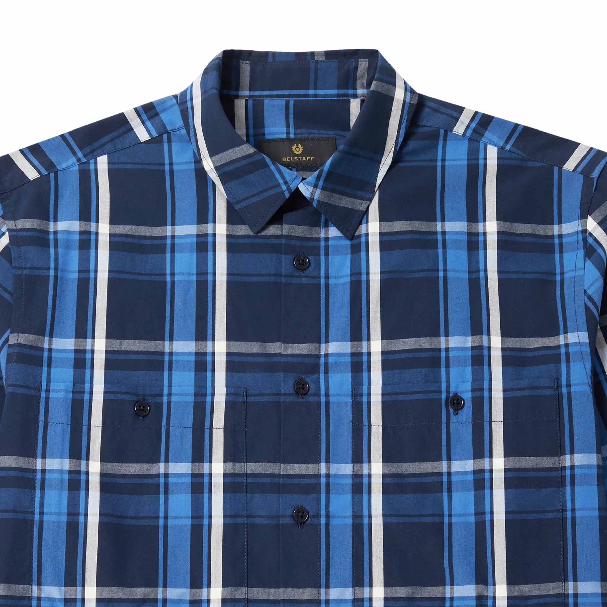 Belstaff - Dark Ink Fleet Cotton Check Shirt L/S SHIRTS Belstaff
