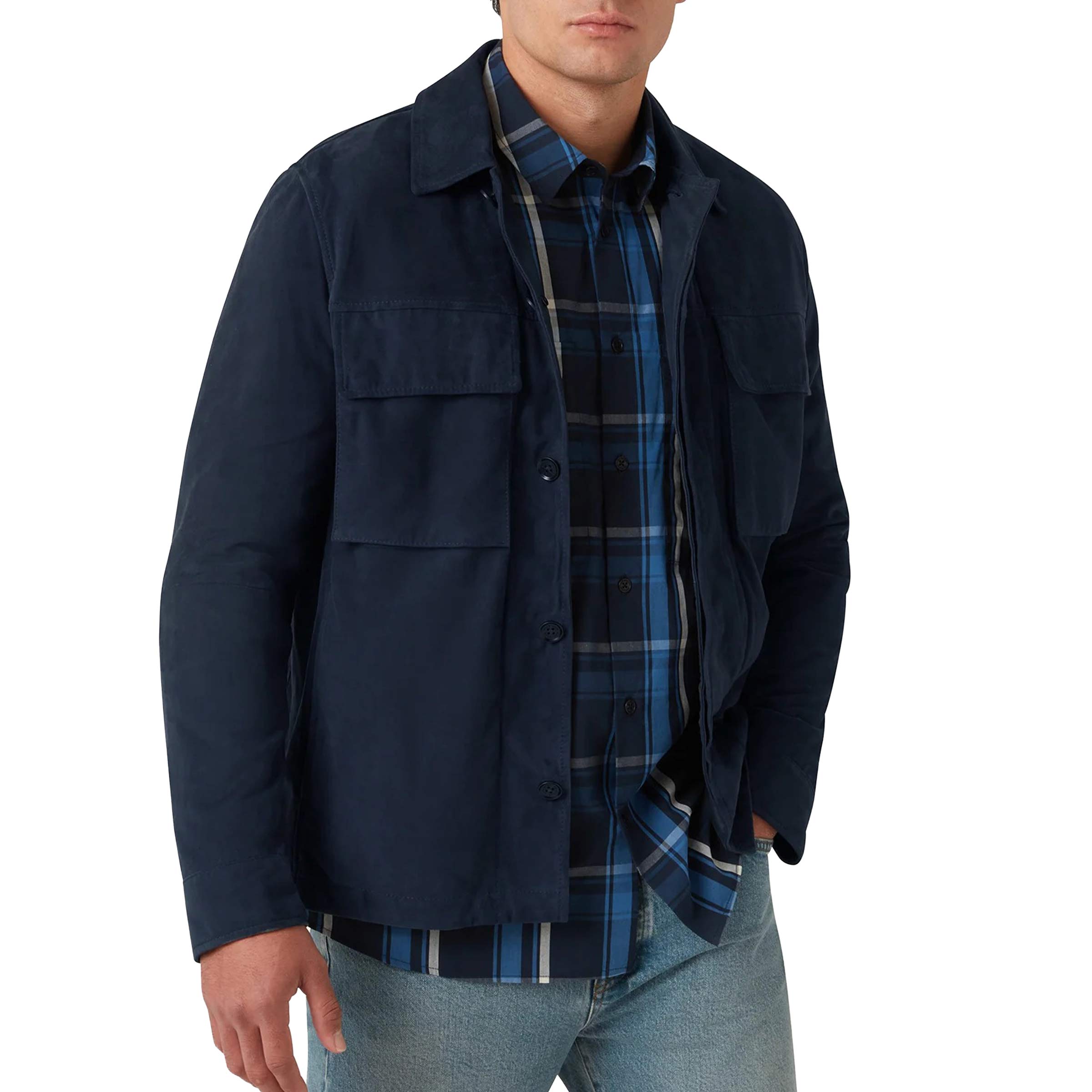 Belstaff - Dark Ink Fleet Cotton Check Shirt L/S SHIRTS Belstaff