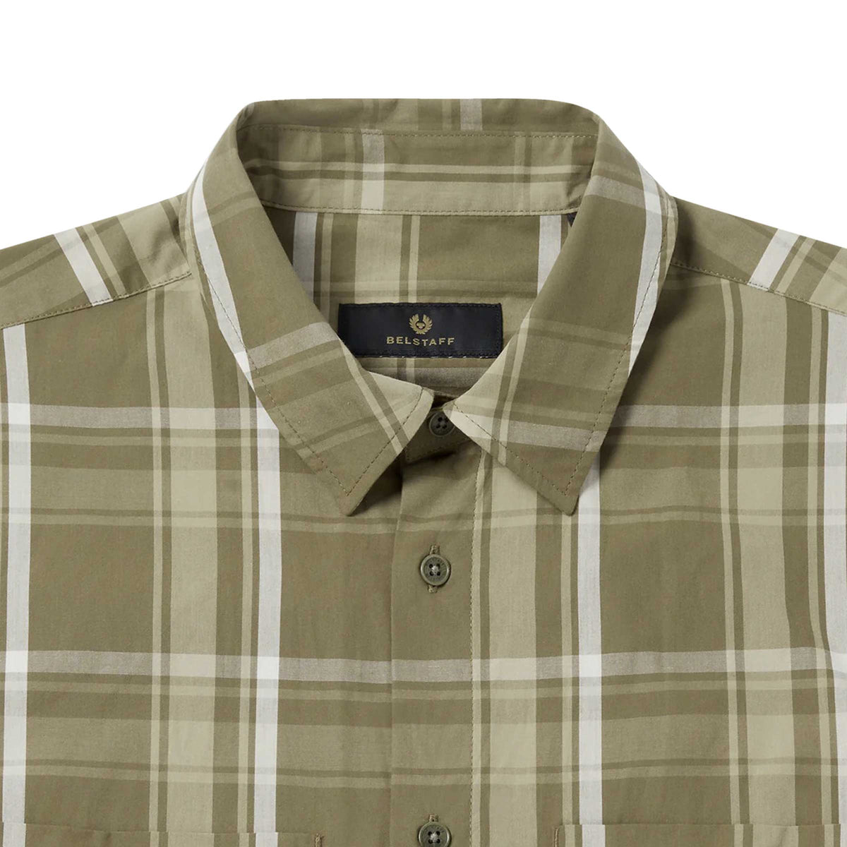 Belstaff - Fatigue Green Fleet Cotton Check Shirt L/S SHIRTS Belstaff