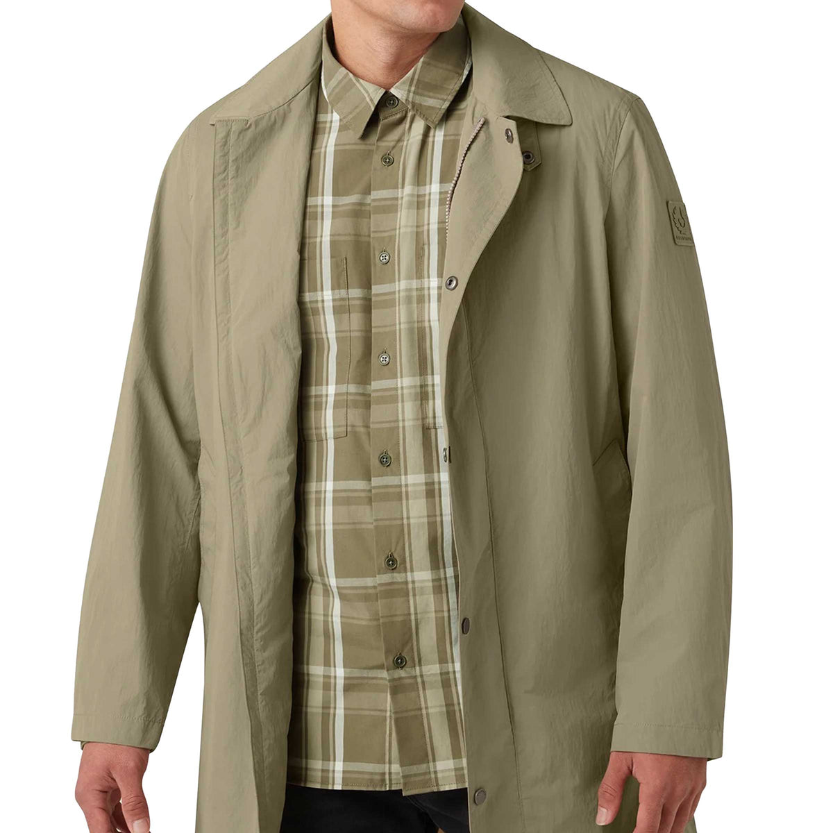Belstaff - Fatigue Green Fleet Cotton Check Shirt L/S SHIRTS Belstaff