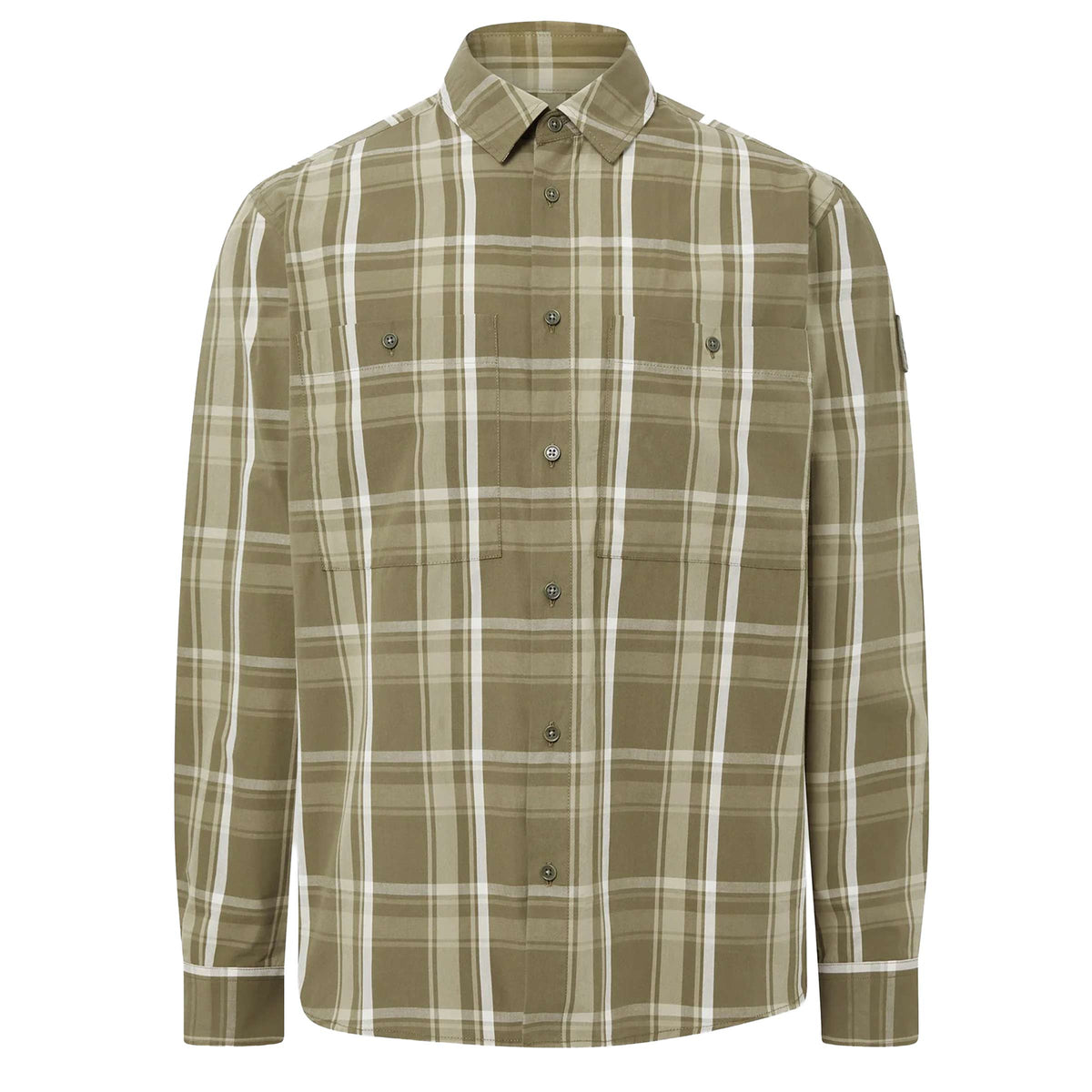 Belstaff - Fatigue Green Fleet Cotton Check Shirt L/S SHIRTS Belstaff