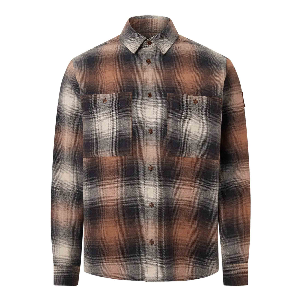 Belstaff - Maple Brown Outpost Brushed Cotton Shirt L/S SHIRTS Belstaff