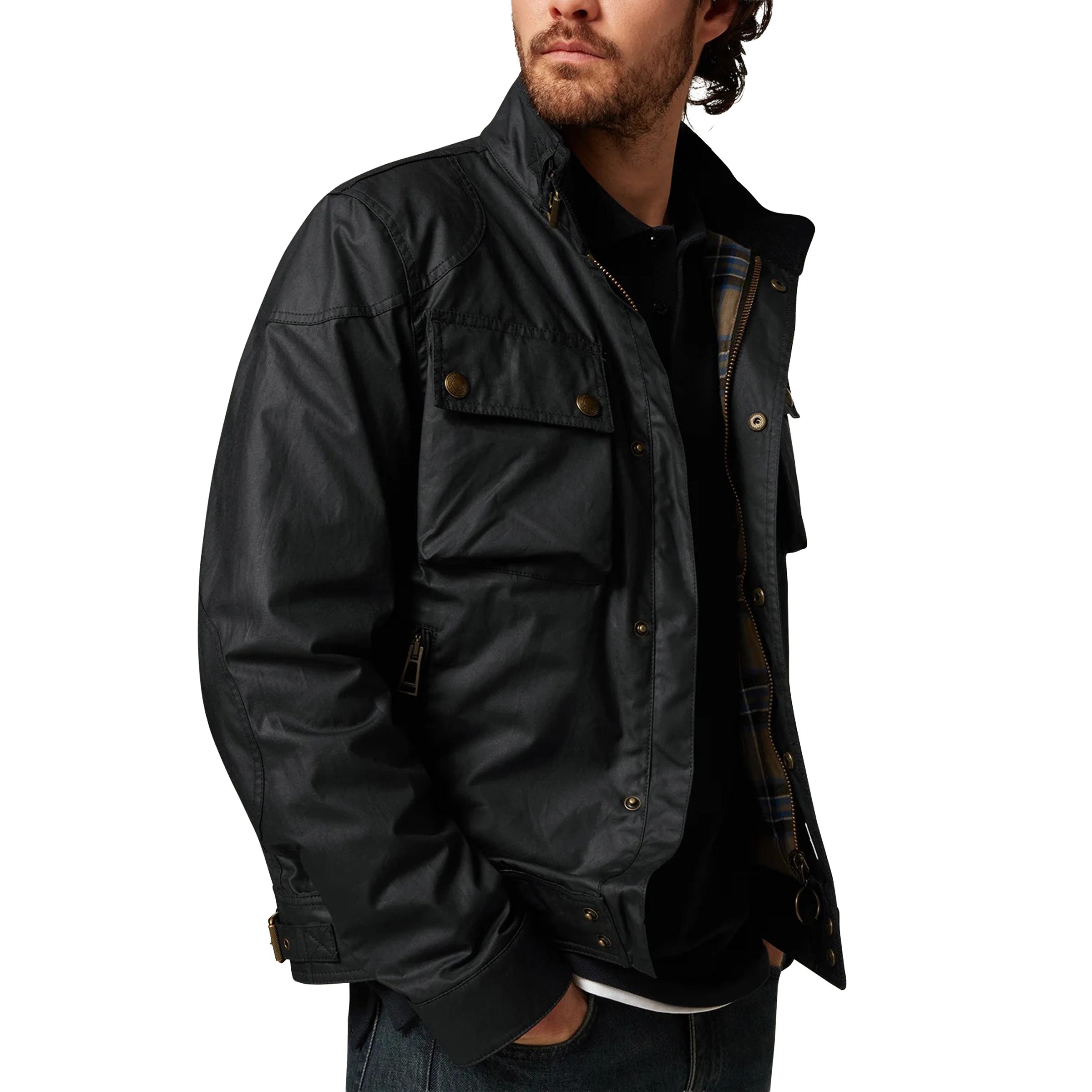 Belstaff - Dark Navy Racemaster Icon Waxed Cotton Jacket BLOUSONS Belstaff