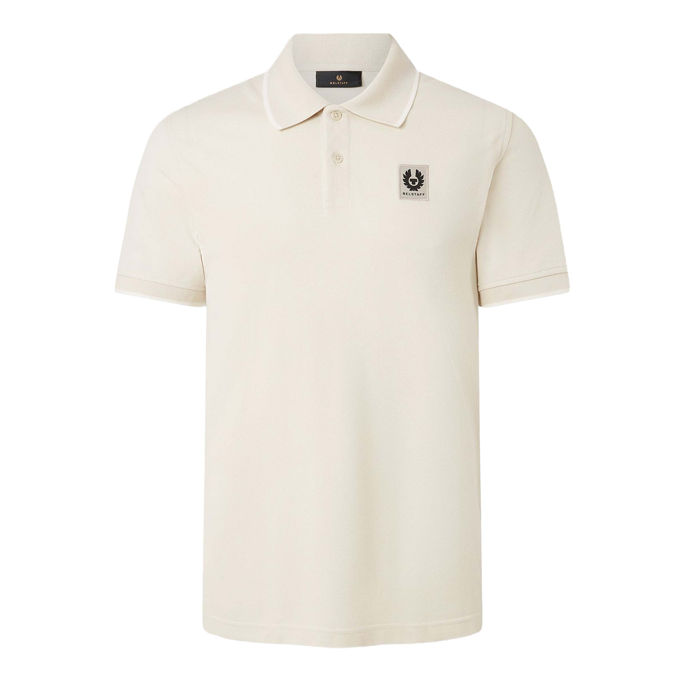 Belstaff - Silver Birch Tipped Organic Cotton Pique Polo Shirt S/S POLOS Belstaff
