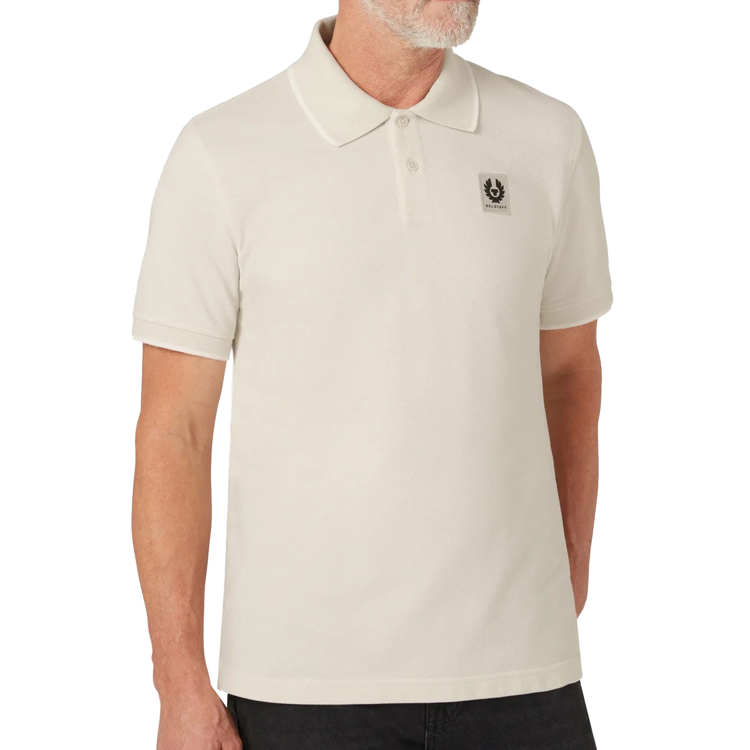 Belstaff - Silver Birch Tipped Organic Cotton Pique Polo Shirt S/S POLOS Belstaff
