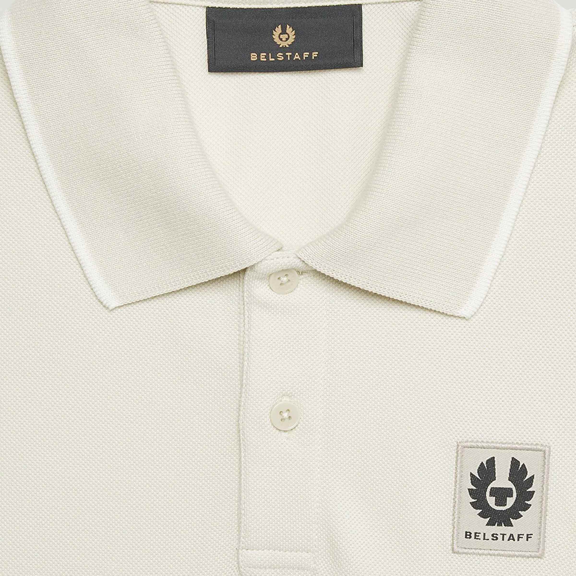 Belstaff - Silver Birch Tipped Organic Cotton Pique Polo Shirt S/S POLOS Belstaff