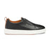 Santoni - Black Tumbled Leather Slip-On Sneaker SHOES Santoni