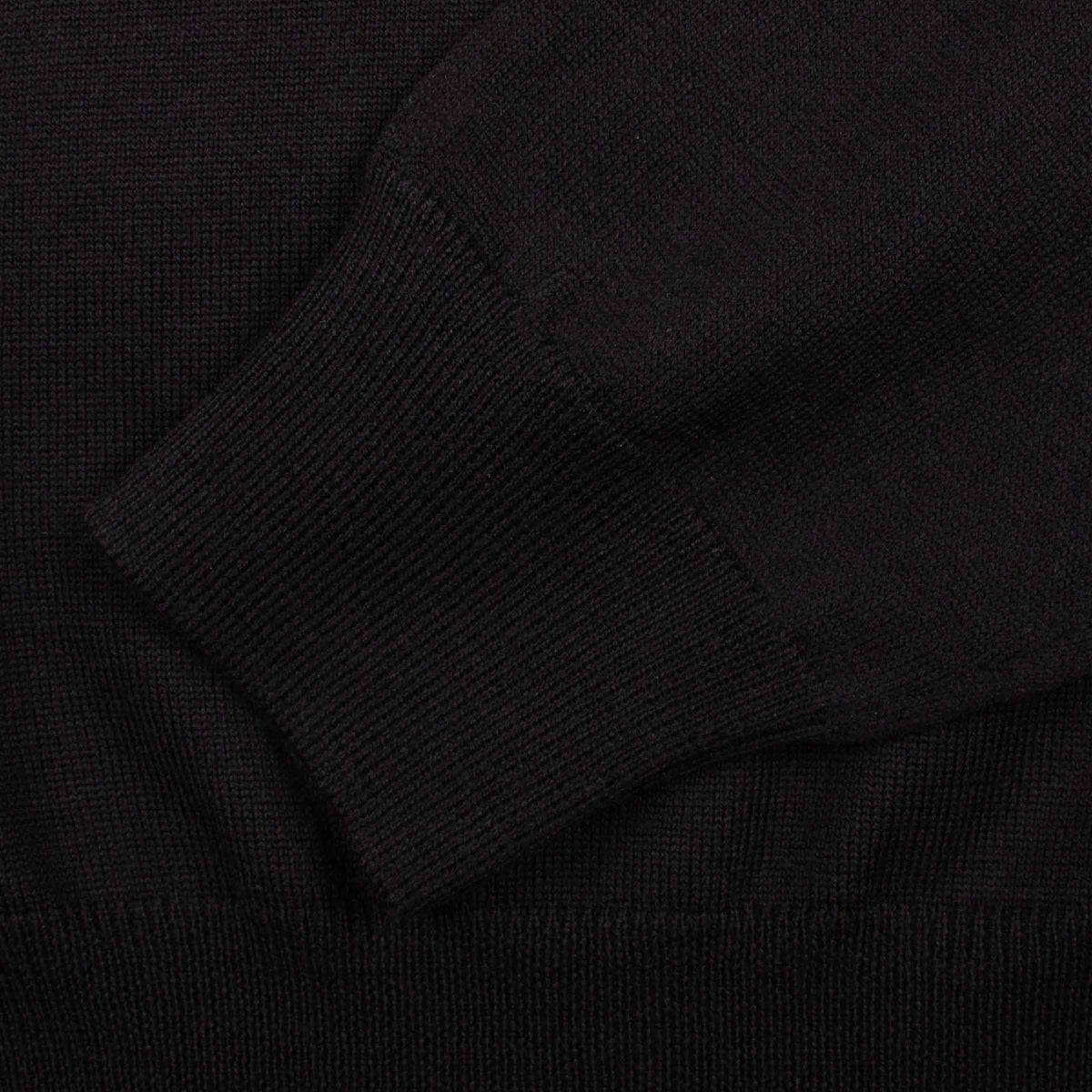 Black Wool Italian Polo Neck Sweater