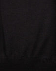 Black Wool Italian Sleeveless V-Neck Sweater