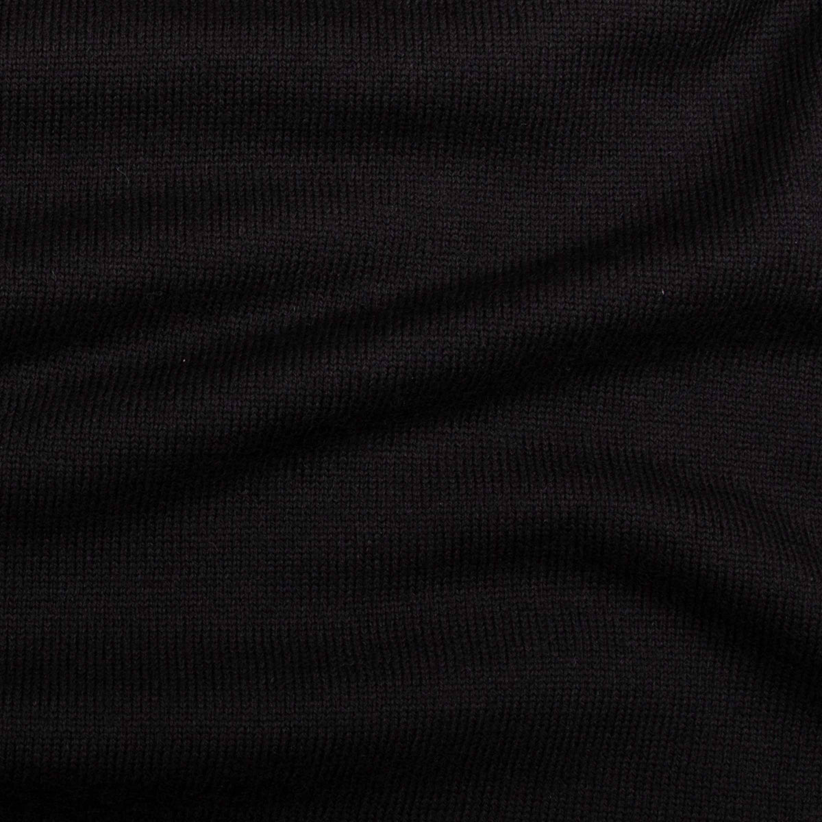 Black Wool Italian Sleeveless V-Neck Sweater