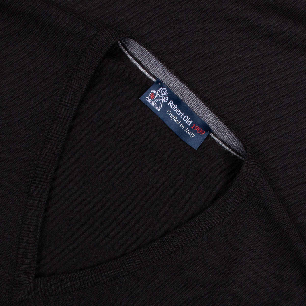 Black Wool Italian Sleeveless V-Neck Sweater