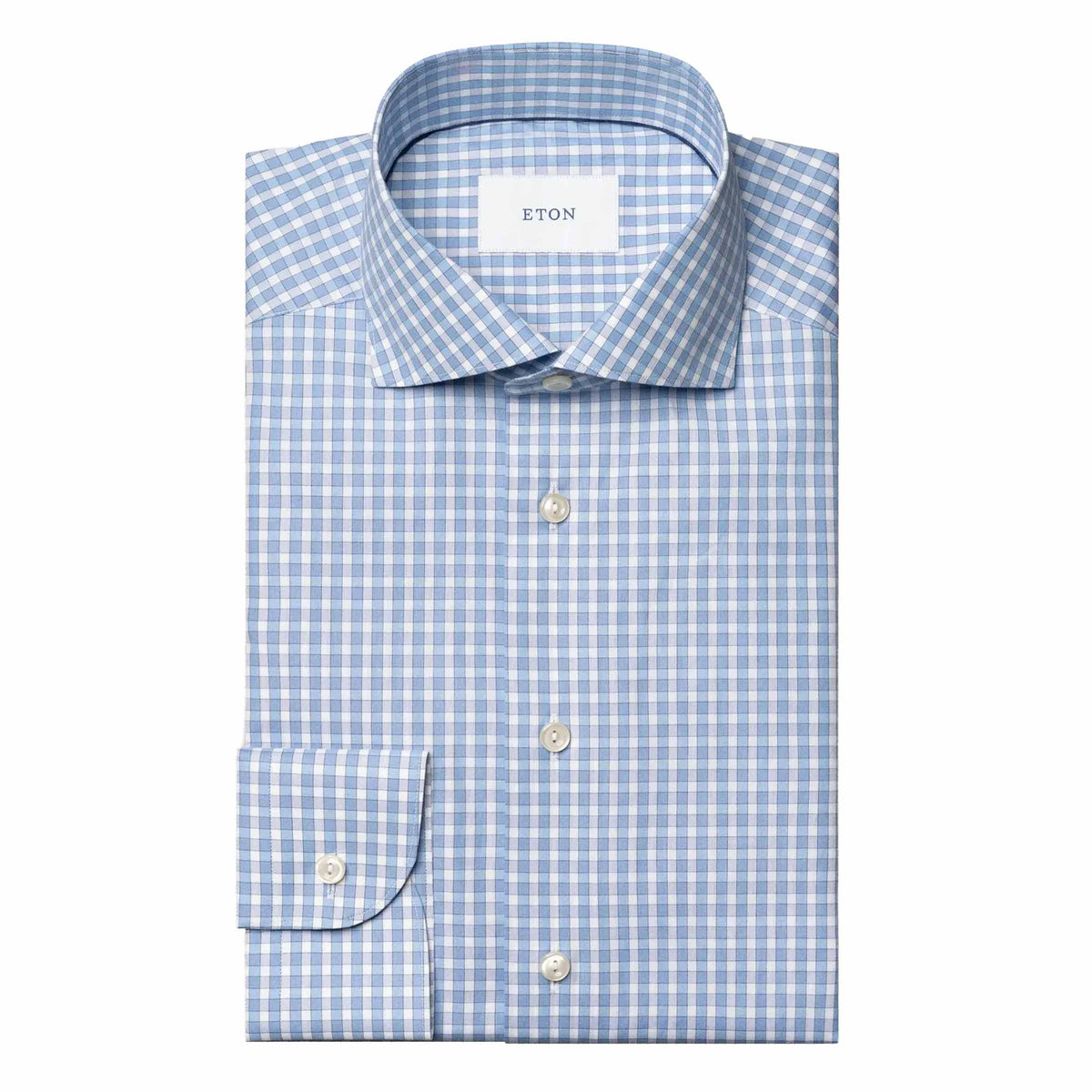 Eton - Blue Check Breeze Poplin Cotton Contemporary Fit Shirt L/S SHIRTS Eton