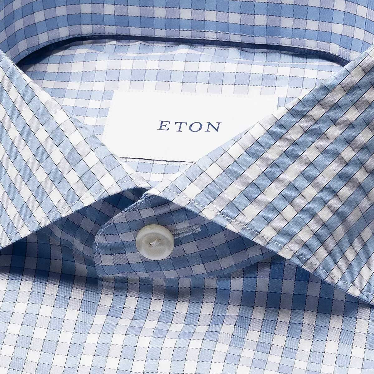 Eton - Blue Check Breeze Poplin Cotton Contemporary Fit Shirt L/S SHIRTS Eton