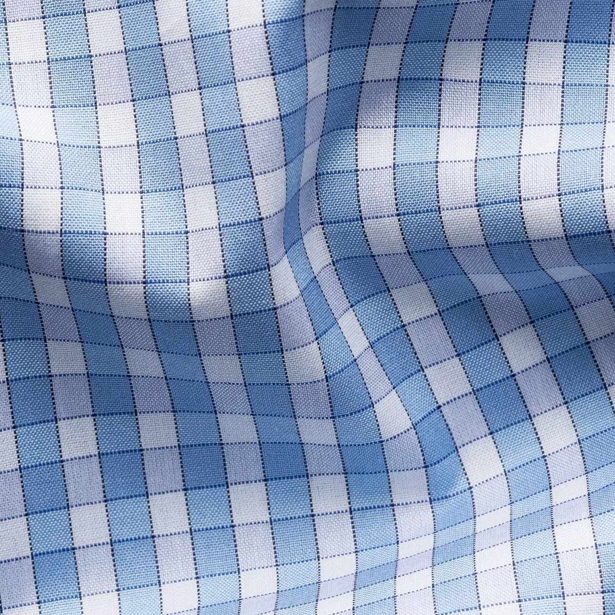 Eton - Blue Check Breeze Poplin Cotton Contemporary Fit Shirt L/S SHIRTS Eton